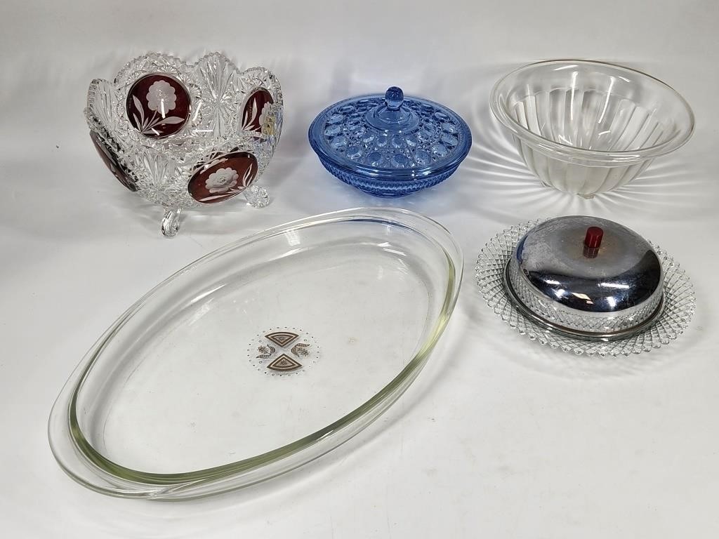 LOT OF VARIOUS COMPOTES, PLATTERS & BOWLS