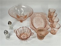 PINK DEPRESSION GLASS LOT