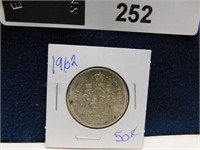 CANADA 1962 50 CENTS HALF DOLLAR SILVER COIN