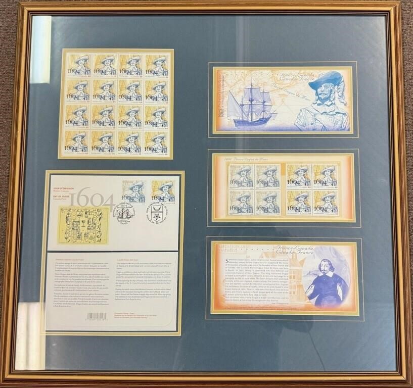 CANADA POST FIRST DAY ISSUE FRAMED STAMPS - FRANCE