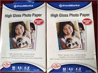 (2) High Gloss Photo Paper Packs of 60