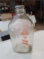 Vintage half gallon farm fresh milk bottle with
