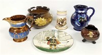 Group of pottery including McCoy, lithopane stein,