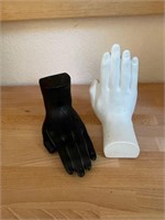 Set of Black & White Hand Book Ends