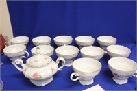 Set of 12 Johann Haviland Cups and Sugar Container