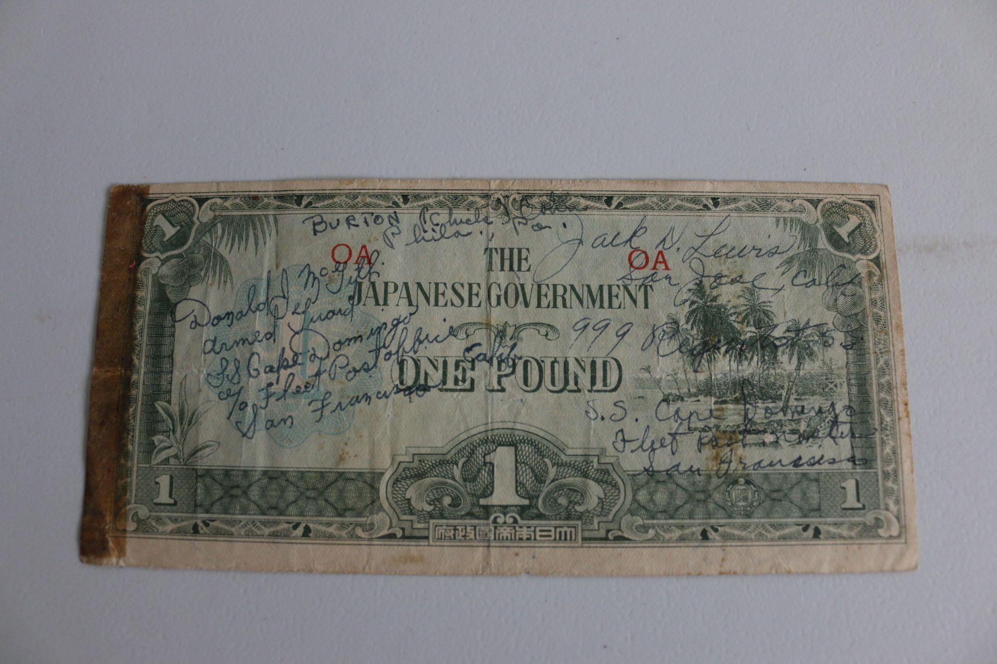 Short- Snorter 1942 Japanese Government 1 Pound