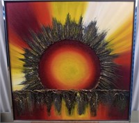 Rolland Parret, Abstract Sun Burst, Signed