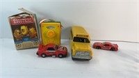 HUBLEY METAL SCHOOL BUS, FISHER PRICE RADIO & MORE