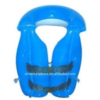 NEW! PVC Inflatable Swim Vest Medium, Blue. See