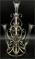 Silver Plate Glass Epergne