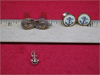 2 sets of Anchor cufflinks and a pin