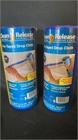 2 New Clean Release Pre Taped Drop Cloth