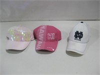 Three Assorted Baseball Caps