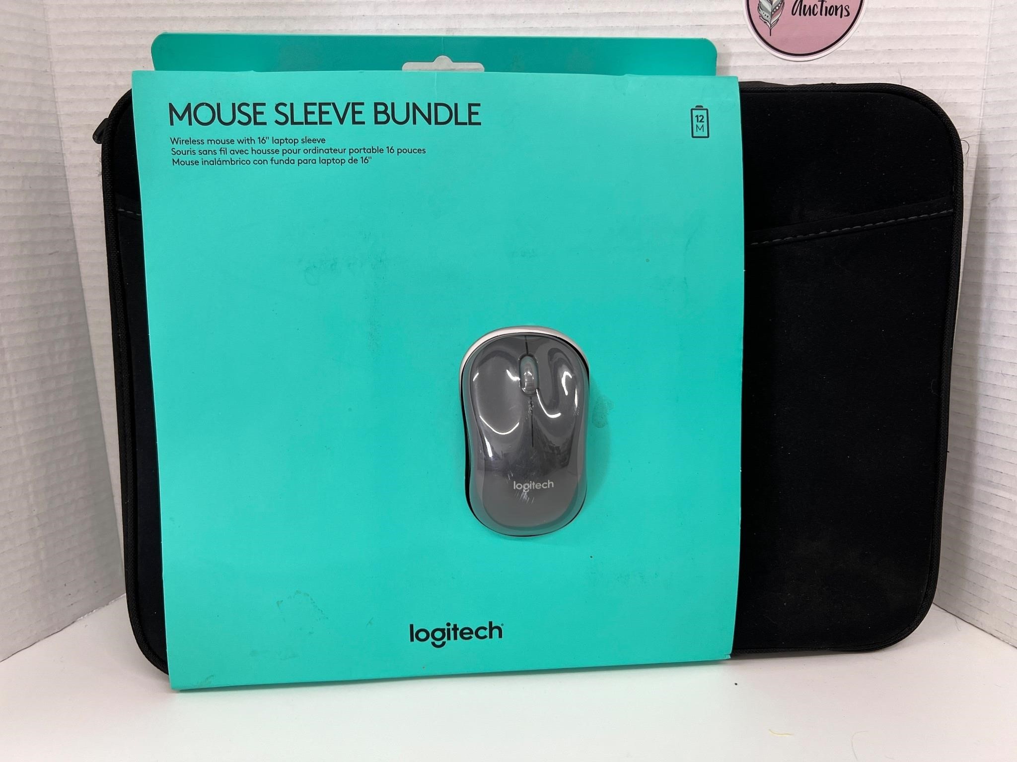 NEW Logitech Wireless Mouse w/16" Laptop Sleeve