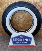 B.F. Goodrich Tire Display w/ NOS White Wall Tire