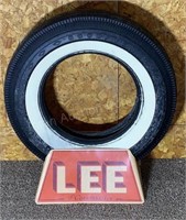 Lee Tire Display w/ NOS White Wall Tire