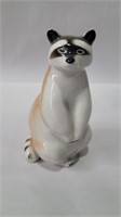 Lomonosov raccoon porcelain figure 6in tall made