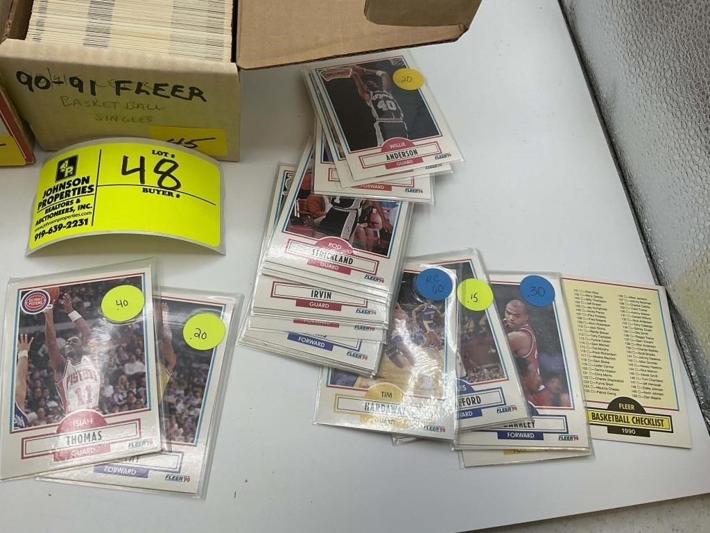 1990 TO 1991 FLEER SINGLES TWO ONE ROW REG