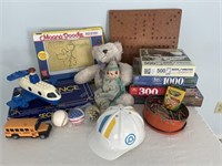 Variety of games, puzzles, and toys
