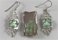 Sterling Silver and Ancient Sea Glass Earrings