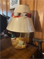 Vintage Ceramic Pheasant Lamp w/ Shade