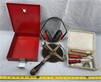 Lockable Metal Box, Vintage Lufkin Rule, Hearing