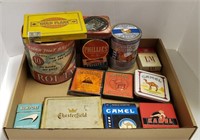 Flat of Cigarette and Cigar Tins & Boxes