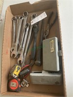 Flat of tools open end wrenches, metal