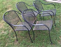 4 Wire Mesh Patio Chairs