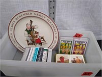 Vtg & New playing cards Norman Rockwell plate