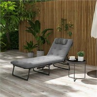 Outsunny Folding Chaise Lounge, Gray