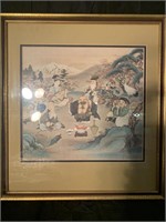 Signed Vintage Japanese Feast Print