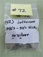 (42) Jefferson Nickels 1940’s – 50’s