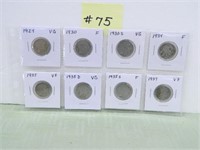 (8) Indian Head Nickels, 1924-30-30s-34-35-35d-