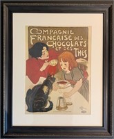 Vintage French Chocolate Poster Framed