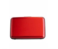 SECURITY CREDIT CARD WALLET ALUMINUM RED