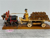 Wooden German Beer Folk Art Wagon sculpture