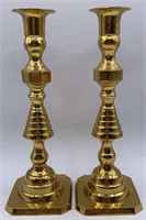 2 Brass Candlestick Holders