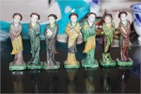 Antique Chinese Set of 7 Porcelain Beauties