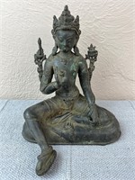 Bronze Tibetan Goddess 7in Statue