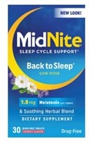 MidNite® Low Dose Back to Sleep Dietary Supplement