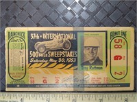 Indy 500 Ticket 37th Race 1953