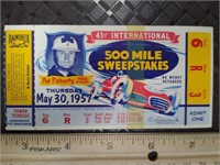 Indy 500 Ticket 41st Race 1957