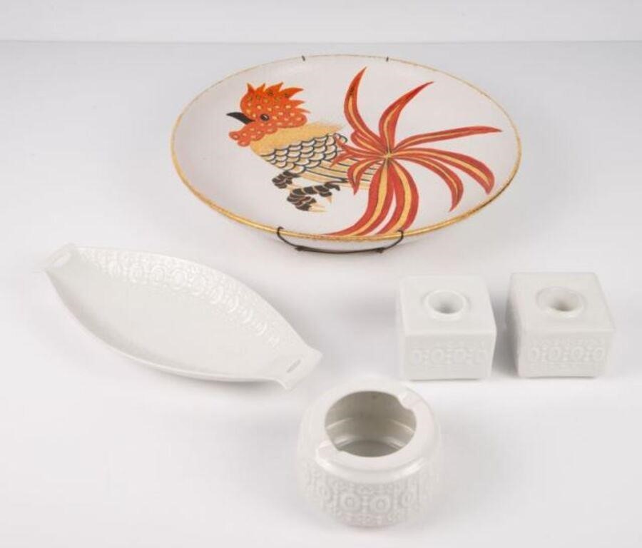 Lot: KPM 4 Pc. Porcelain Set, Italian Charger.