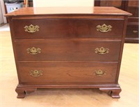 3 drawer mahogany low chest