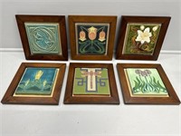 Framed floral tiles