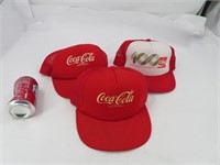 3 casquettes vintages Coca-Cola