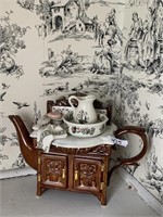PORTMEIRION TEA POT, WASH STAND WITH PITCHER AND