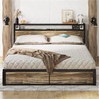 Likimio Queen Bed Frame With Storage Drawer,