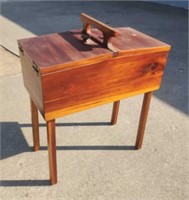 Custom made cedar sewing chest on legs.